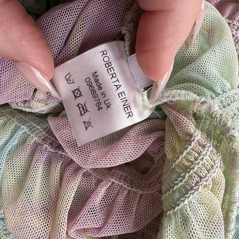 Roberta Einer Rainbow Bodycon Midi Dress Pastel Sheer Medium Large 10 - Picture 14 of 16